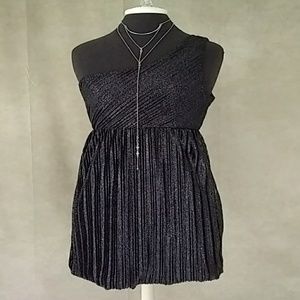 Sparkle pleated black dress